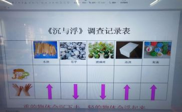 大班沉与浮活动教案参考7篇